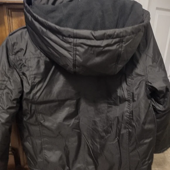 DKNY black hooded jacket Big Girl size medium 10/12. Jackets & Coats